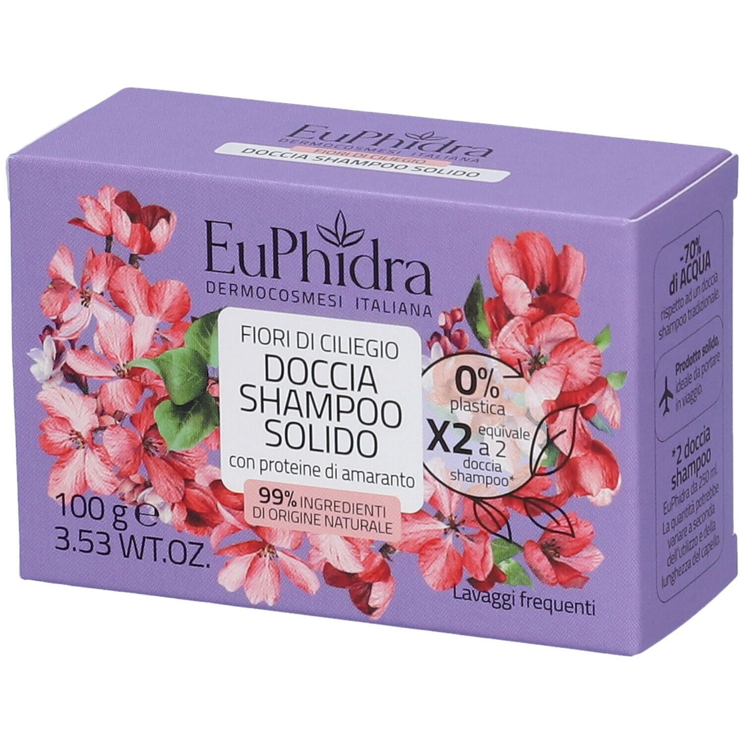Euphidra Doccia Shampoo Solido Fiori Di Ciliegio 100 G