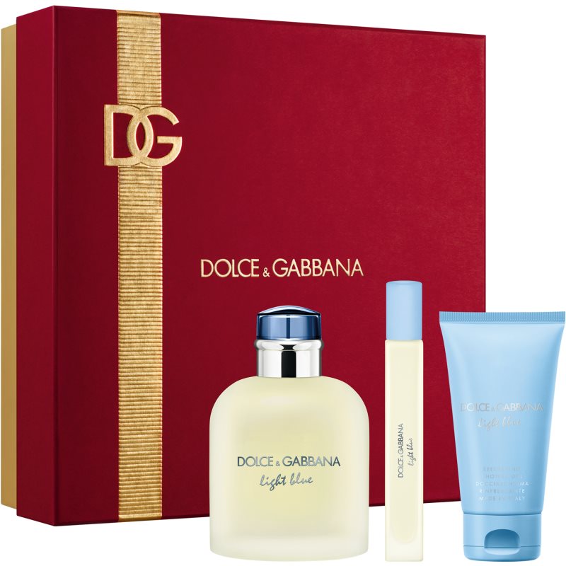 Dolce&Gabbana Light Blue Pour Homme Edt Trio Gift Set Confezione Regalo Per Uomo