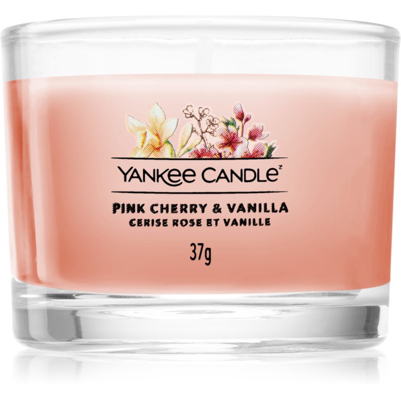 Yankee Candle Pink Cherry & Vanilla Candela Votiva Glass 37 G