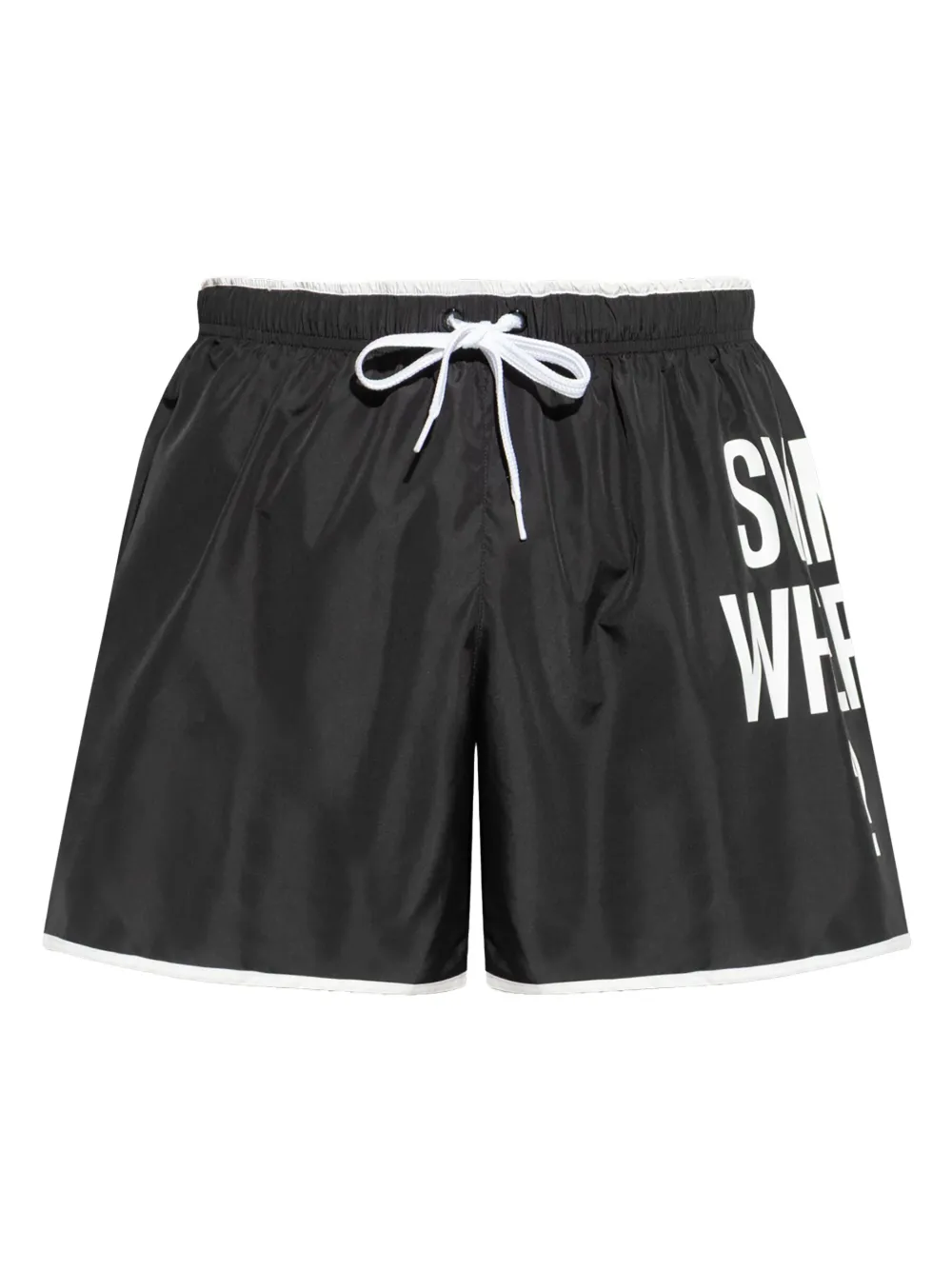 Moschino text-print swim shorts - Nero