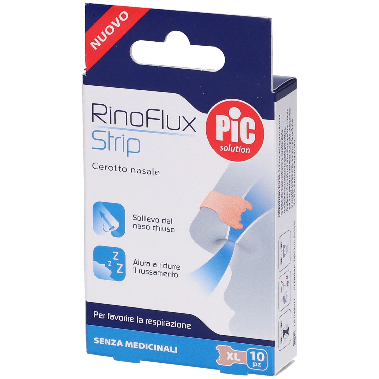 PIC RinoFlux Strip Cerotto Nasale Misura XL 10pz 10 pz