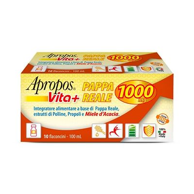 Apropos Vita+ Pappa Reale 1000mg 10 Flaconcini Da 10 Ml