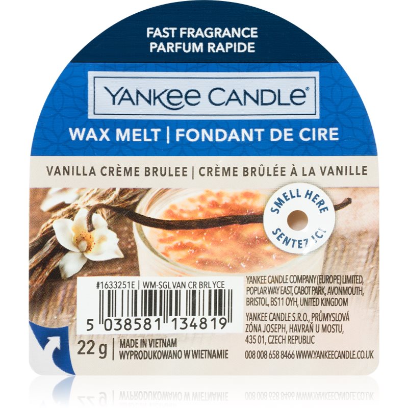 Yankee Candle Vanilla Crème Brûlée Cera Per Lampada Aromatica 22 G