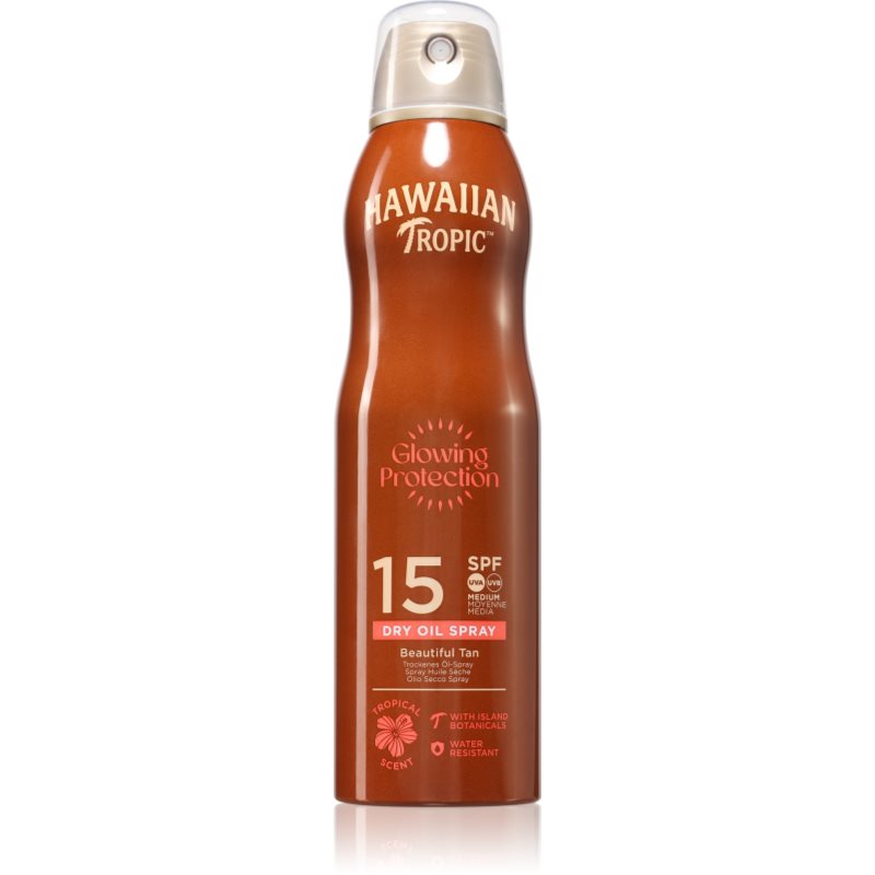 Hawaiian Tropic Glowing Protection Dry Oil Spray Spray Solare Protettivo Spf 15 177 Ml