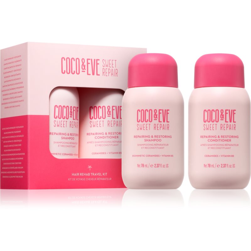 Coco & Eve Sweet Repair Hair Rehab Travel Kit Kit Da Viaggio Per Capelli Rovinati E Tinti 2X70 Ml