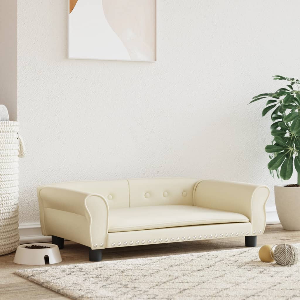 Lettino per cani crema 95x55x30 cm in similpellecod mxl 119155