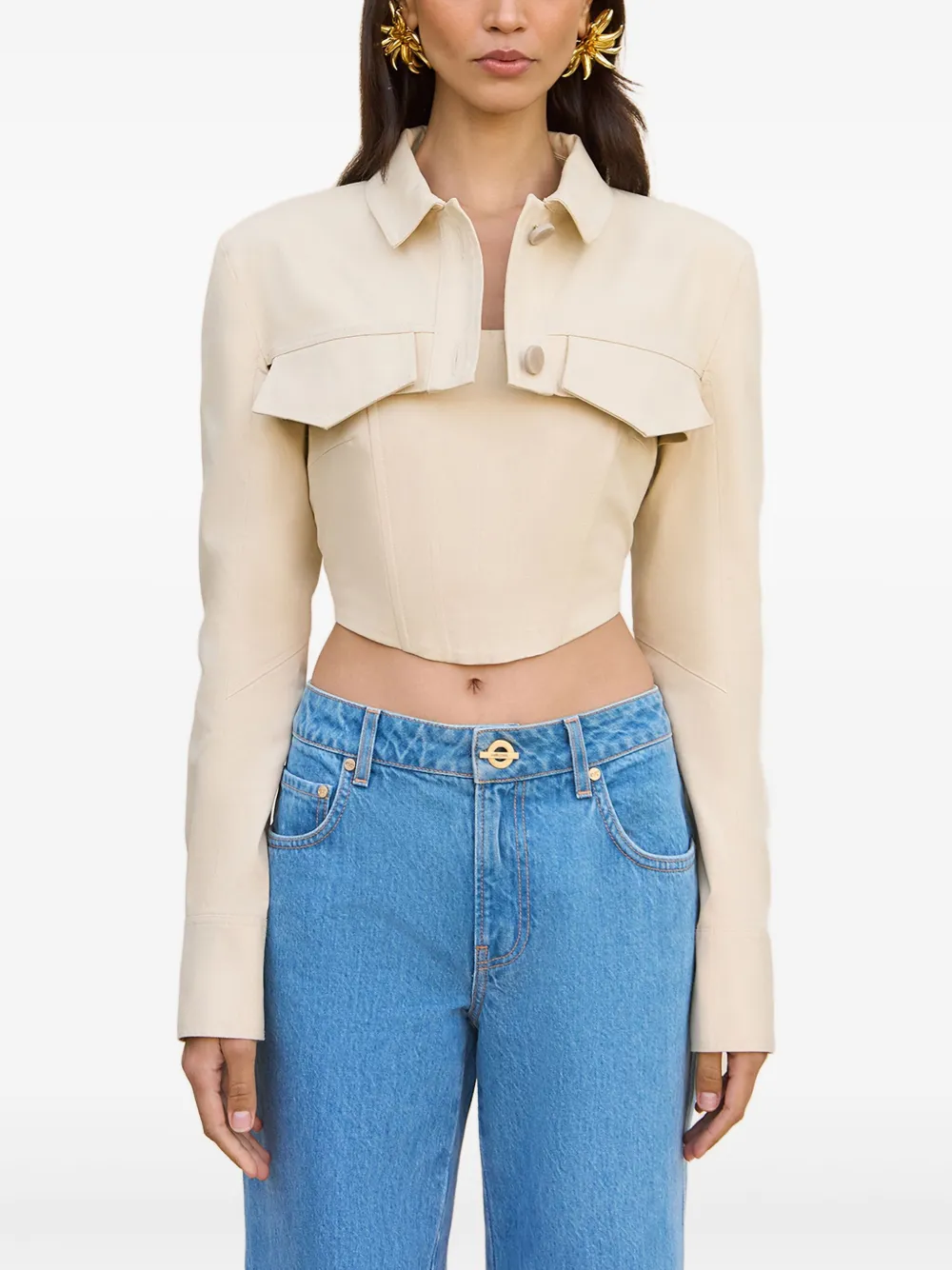 Cult Gaia Issa cropped jacket - Toni neutri
