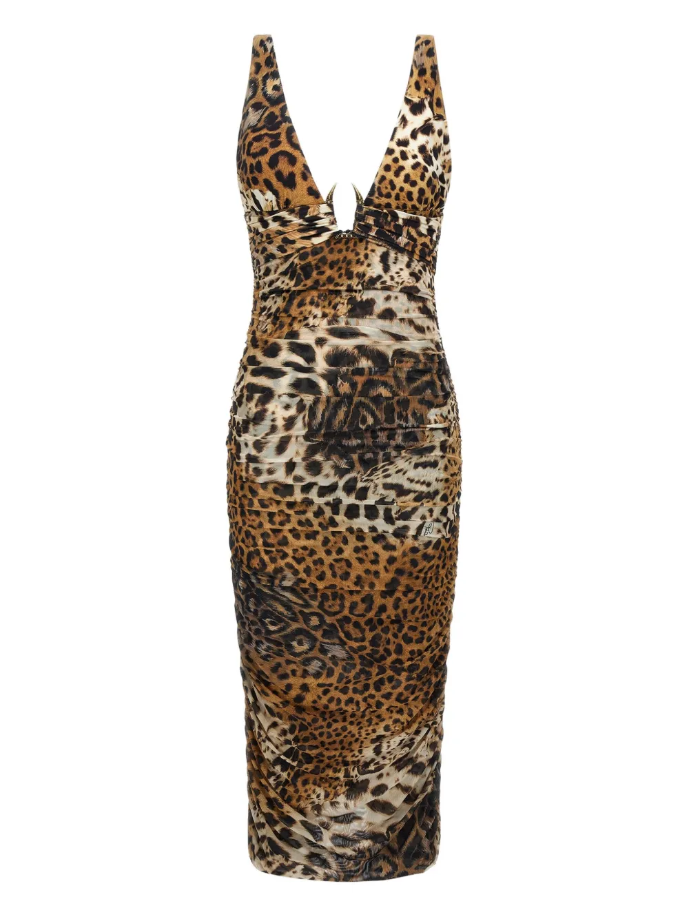 Roberto Cavalli leopard-print midi dress - Marrone