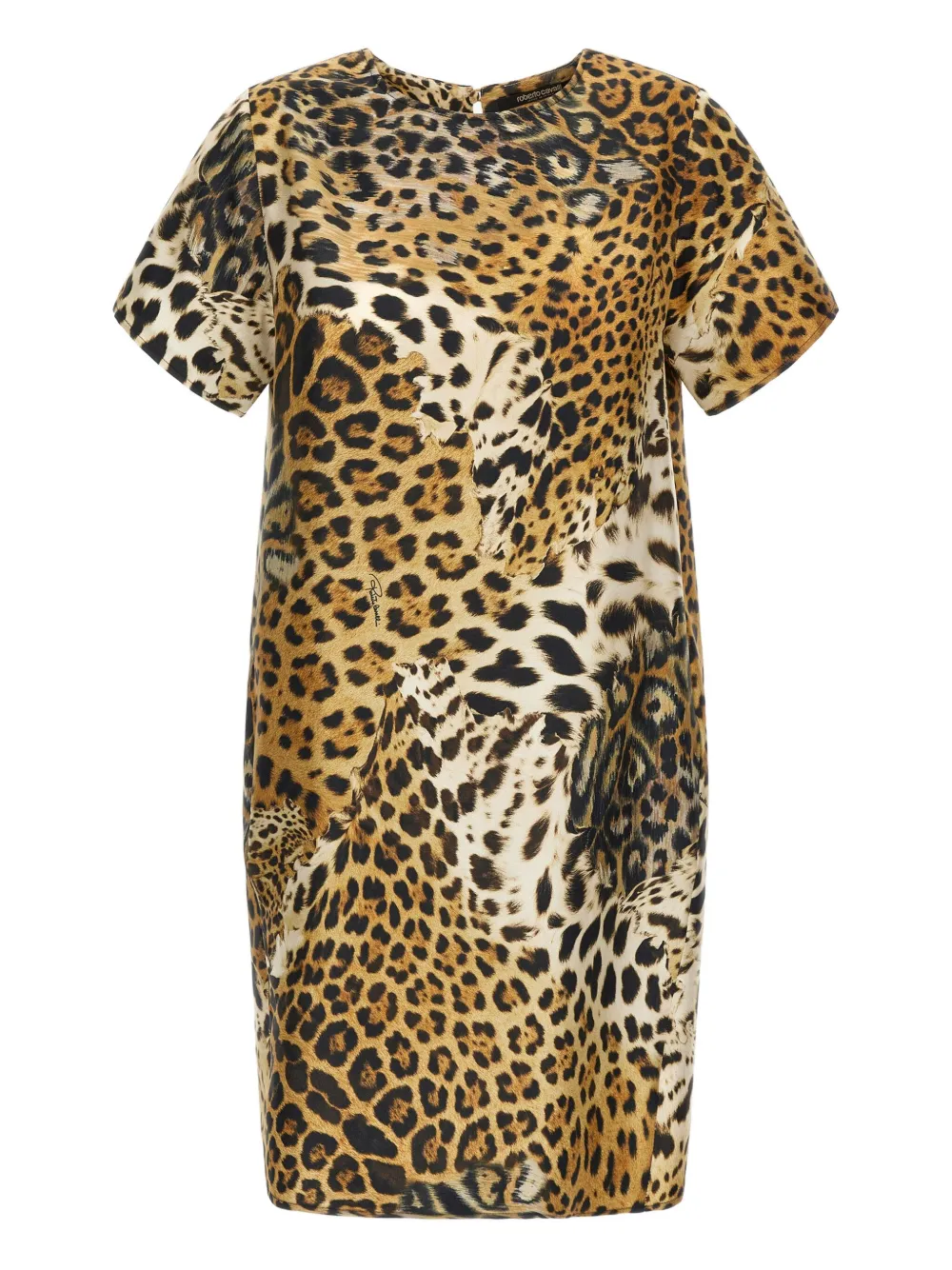 Roberto Cavalli leopard-print mini dress - Toni neutri