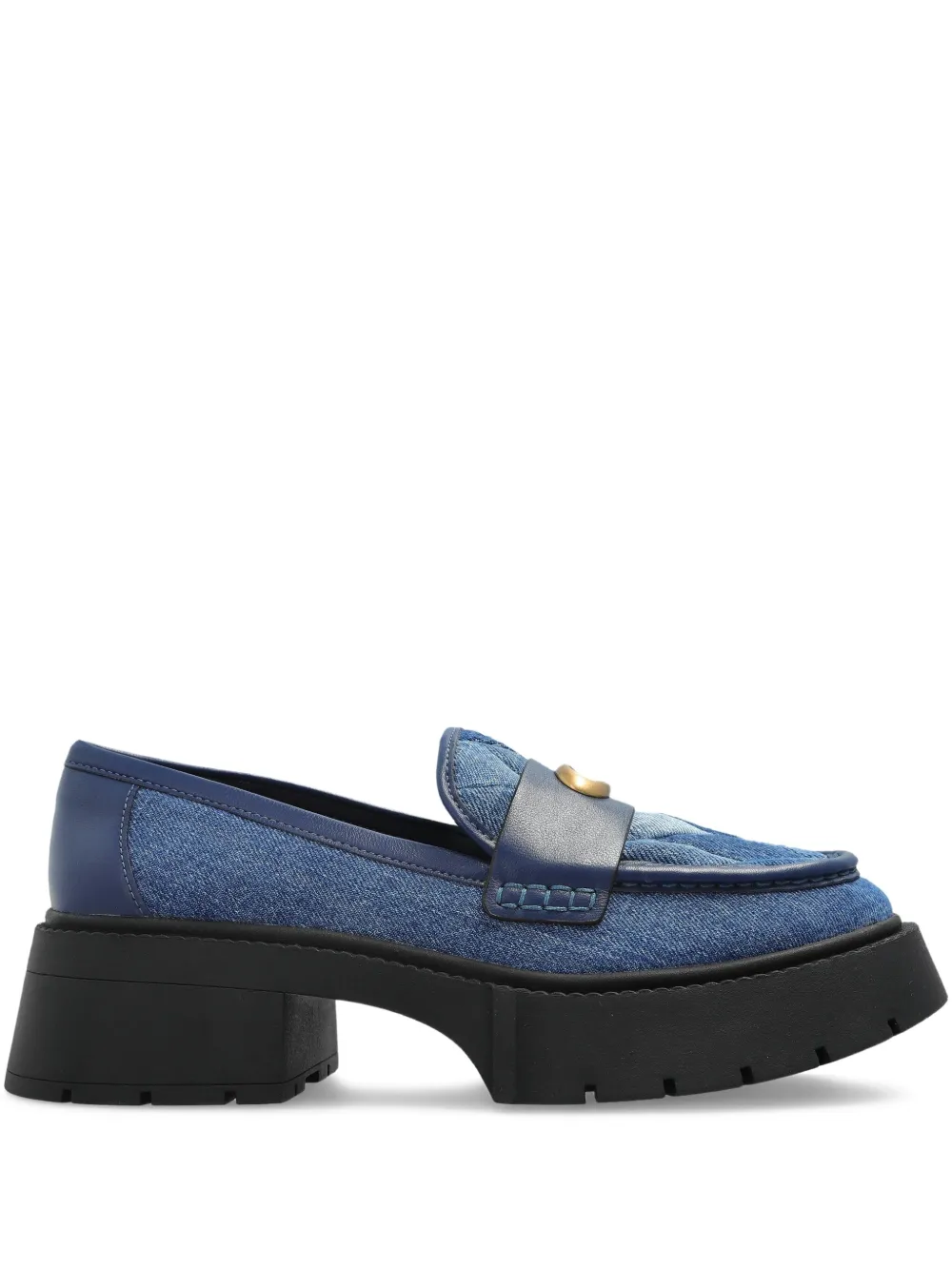 Coach logo-plaque loafers - Blu