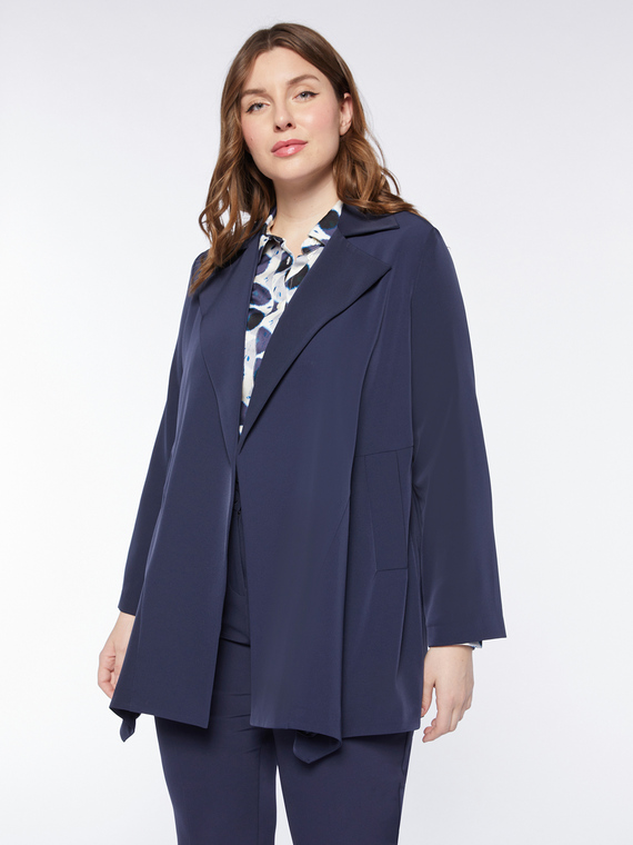 Fiorella Rubino - Giacca elegante svasata Donna, Blu Taglia: 43 (52 IT)