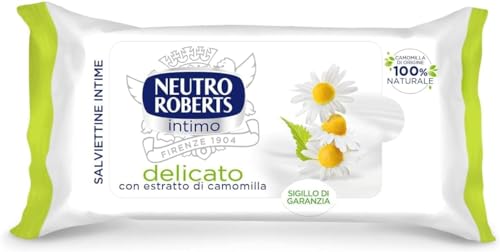 Neutro Roberts, Salviette Per Igiene Intimo, Salviettine Per L'Igiene Intima Con Camomilla, 100% Naturale - Adatto A Pelli Sensibili, Per Donne E Bamb