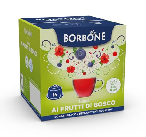 Caffè Borbone Tisana Ai Frutti Di Bosco - 16 Capsule - Compatibili Con Macchine Ad Uso Domestico Nescafè®* Dolce Gusto®*