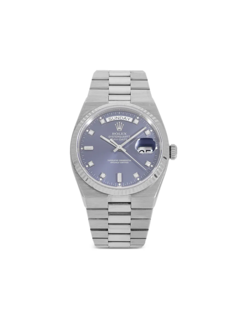 Rolex Orologio Oysterquartz Diamonds 36mm Pre-owned - Blu