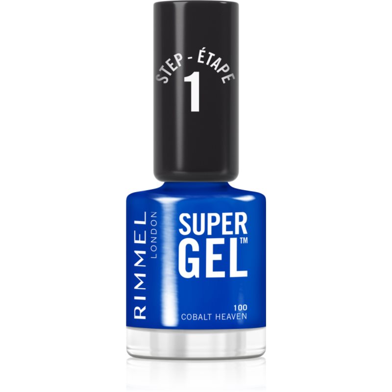 Rimmel Super Gel Smalto Gel Per Unghie Senza Lampada Uv/Led Colore 100 Cobalt Heaven 12 Ml