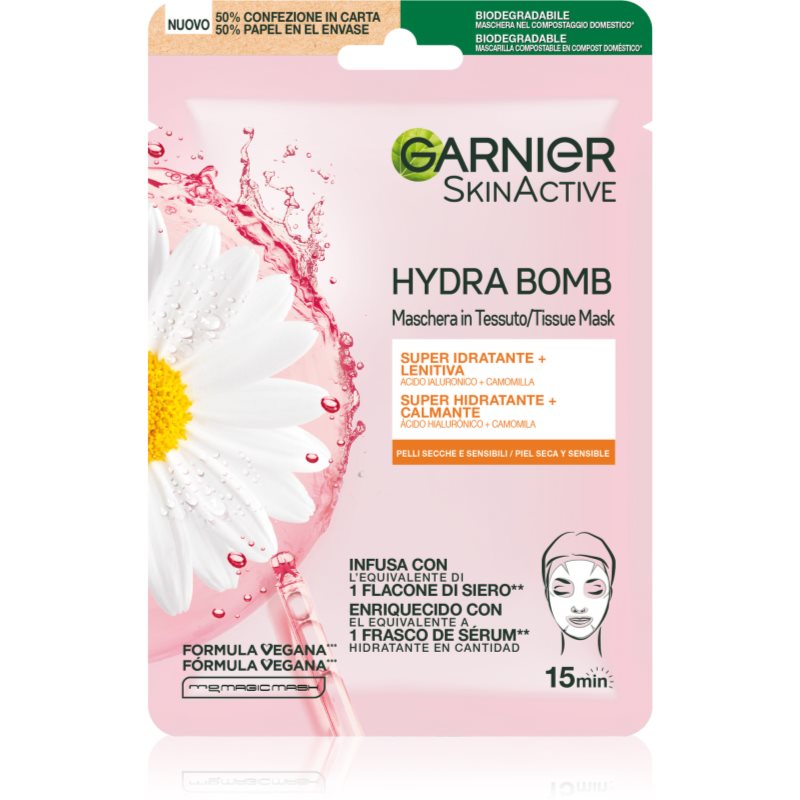Garnier Skin Active Hydra Bomb Maschera In Tessuto Con Camomilla 1 Pz
