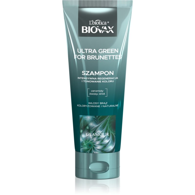 Biovax Glamour Ultra Green For Brunettes Shampoo Rigenerante Per Capelli Castani 200 Ml