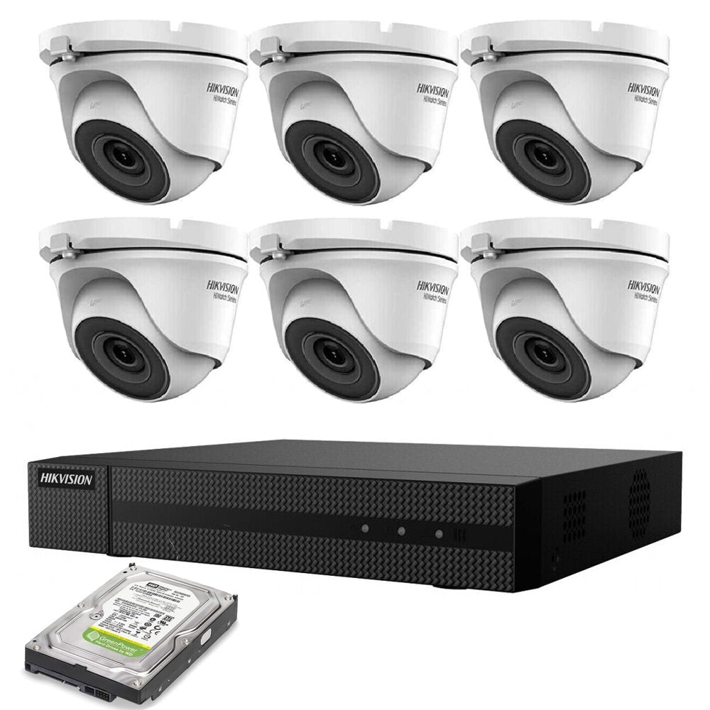 Kit videosorveglianza ip poe 6 telecamere hikvision 4 mpx 4k hd 2tb