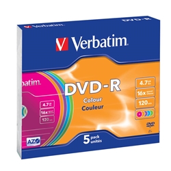 DVD Verbatim - DVD-R - 4 7 Gb - 16x Slim case - conf. 5