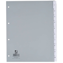Divisore personalizzabile Q-Connect grigio 24 5x29 7 cm ppl 10 pagine