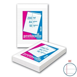 Fogli protocollo A4 Blasetti rigatura 0C margine 200 fogli