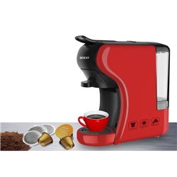 Macchina per caffè espresso multicapsula - Sogo - 3 in 1 - rosso