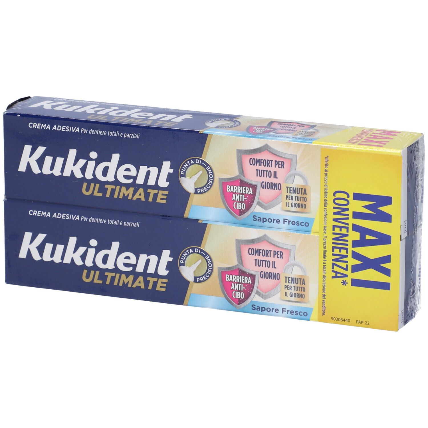 Kukident Ultimate Barriera Anti-cibo Crema Adesiva Sapore Fresco Bi-Pa