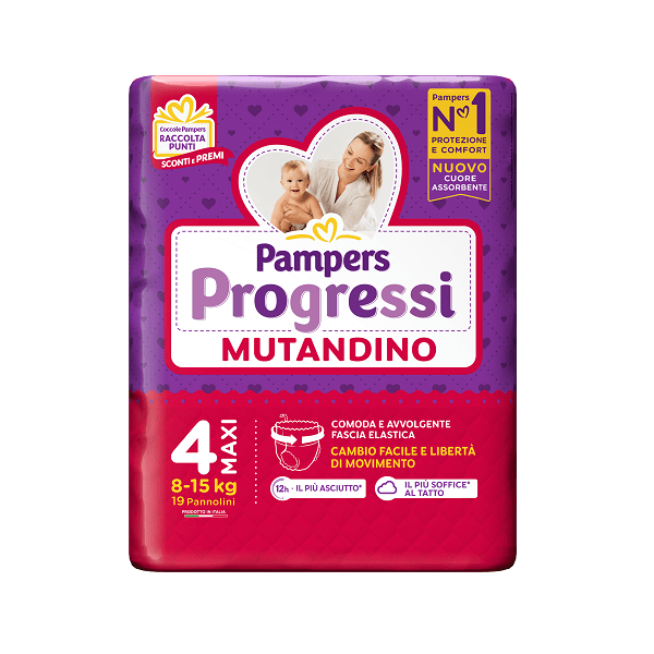 Pampers Progressi Mutandino Maxi 8-15 Kg 19 Pannolini