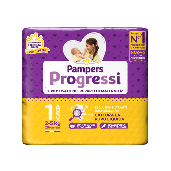 Pampers Progressi Newborn 28 Pannolini Taglia 1
