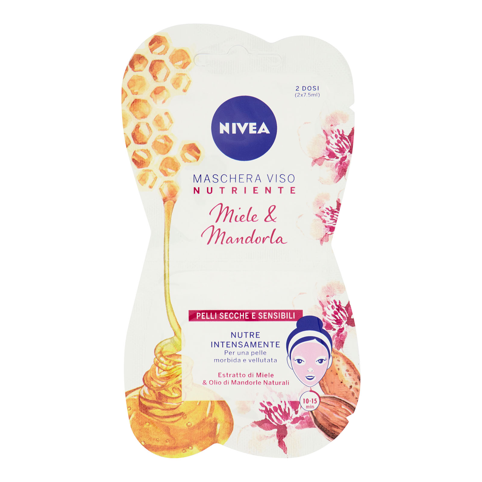 Maschera Viso Nutriente Miele & Mandorla Pelli Secche E Sensibili 2 X 7,5 Ml 15 ml