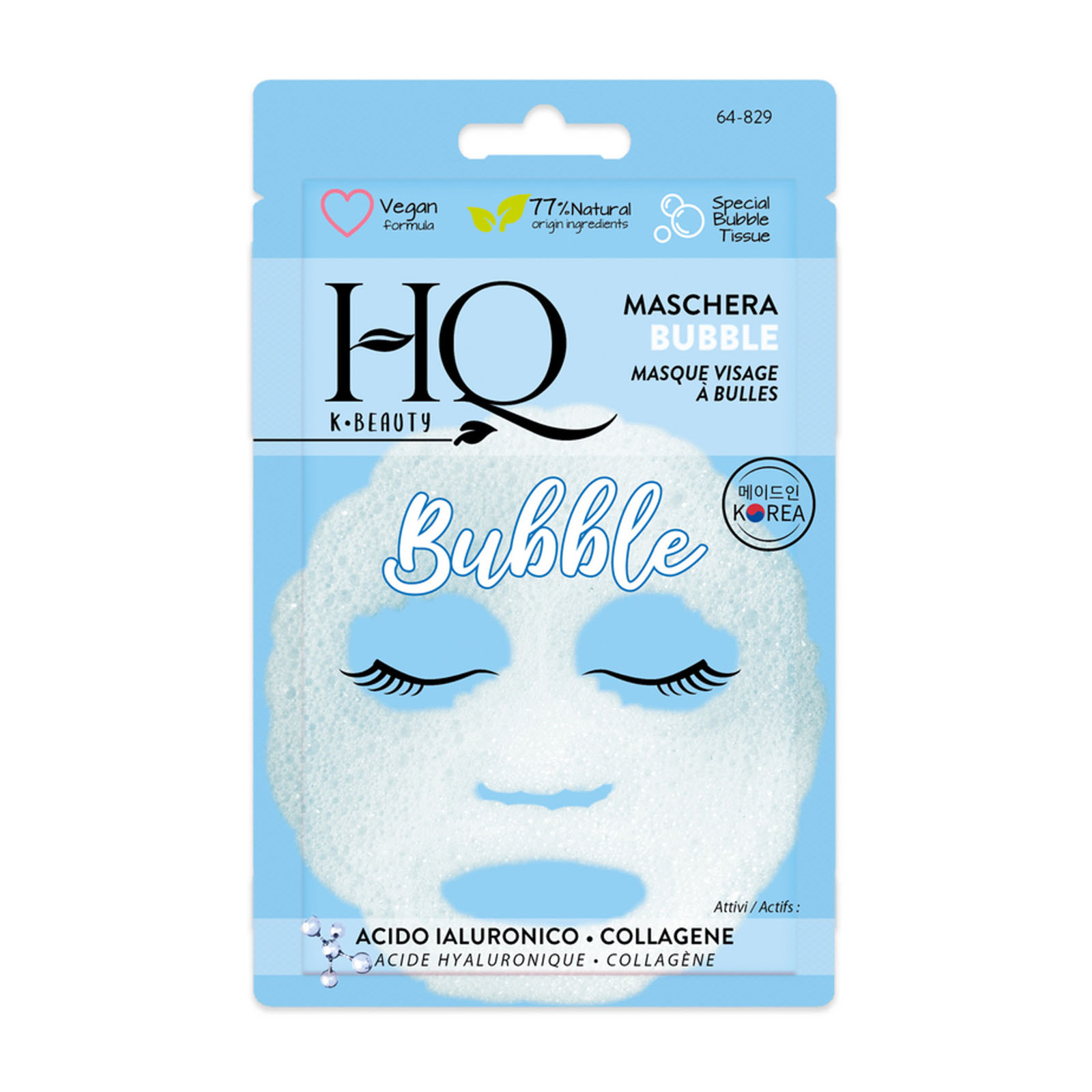 Maschera Viso Bubble Con Acido Ialuronico E Collagene 1 Pz