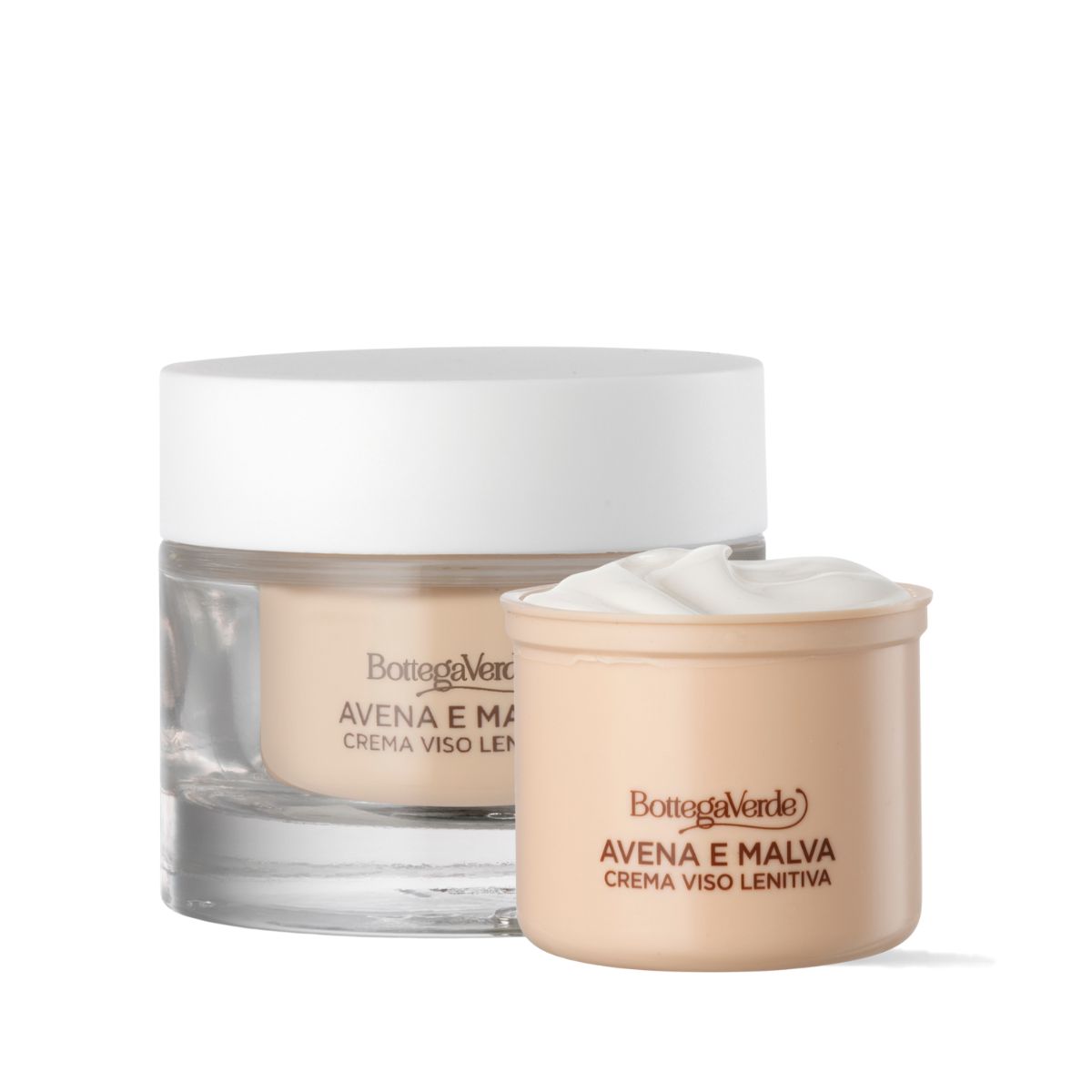 Bottega Verde Offerta Avena e Malva - Crema viso lenitiva protettiva + Crema viso - ricarica (50 ml)
