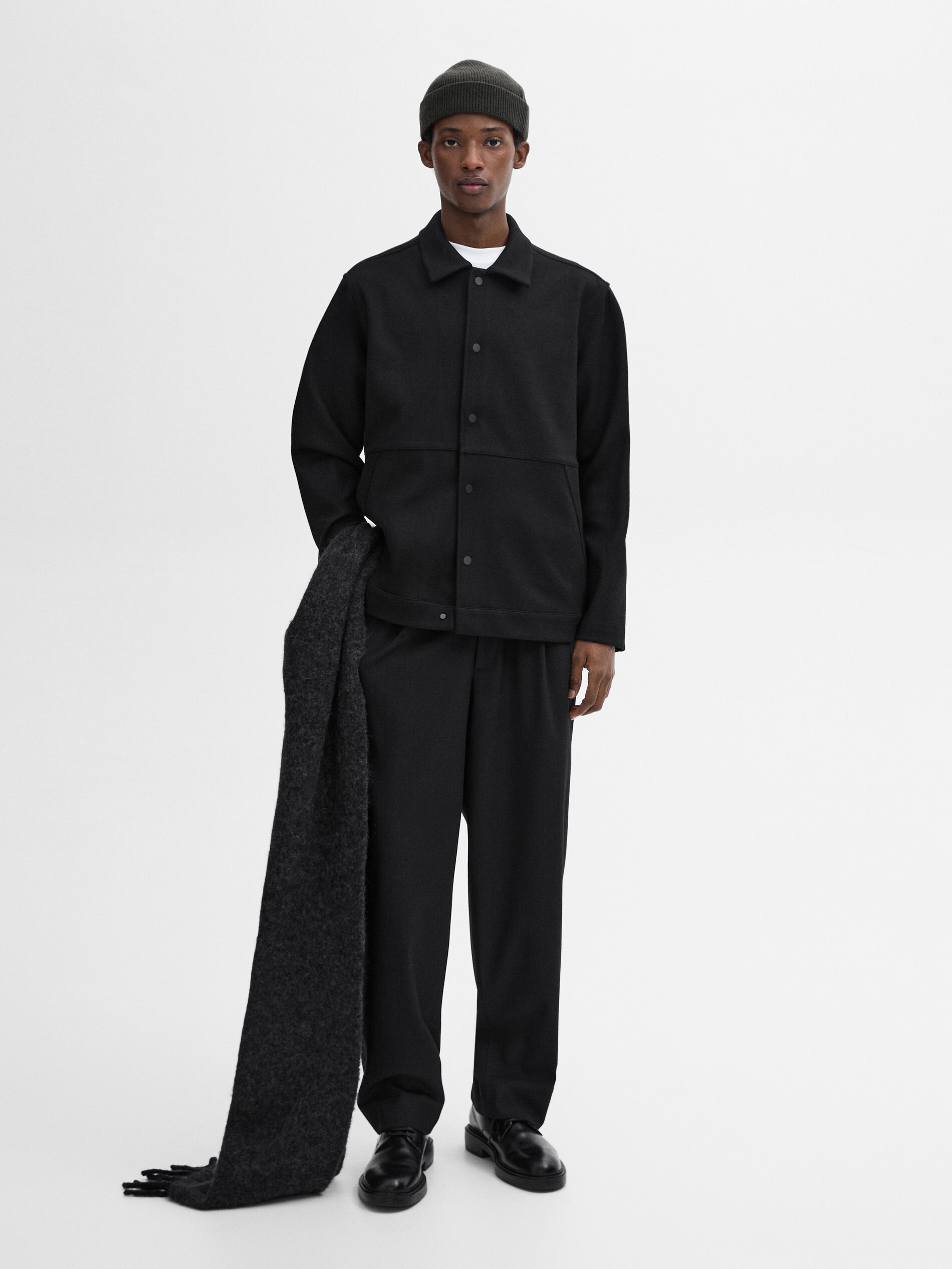 Giacca Con Bottoni In Lana - Nero - Xl - Massimo Dutti - Maschile