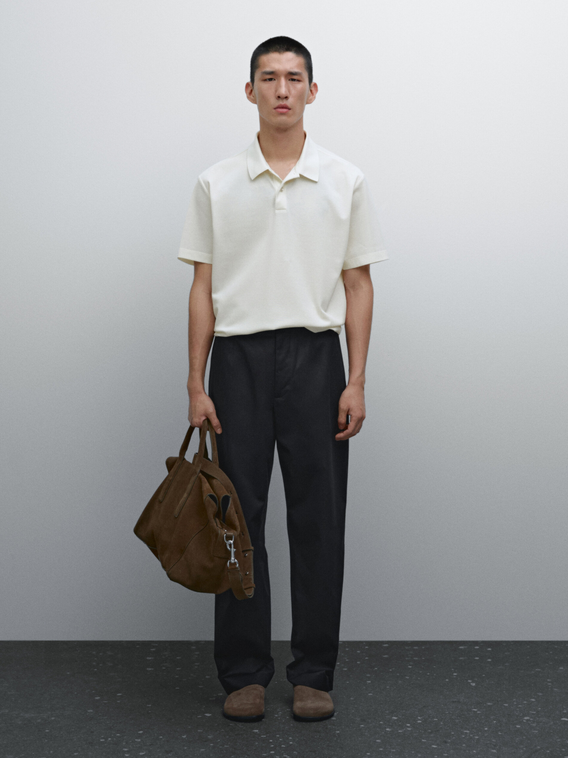 Polo Slim Fit Microstrutturata In Cotone - Ecru - L - Massimo Dutti - Maschile