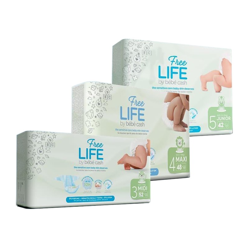 Ontex - Ontex Freelife By Bebecash Maxi Taglia 4 7-18 Kg Girovita 38-60 Cm 48 Pezzi