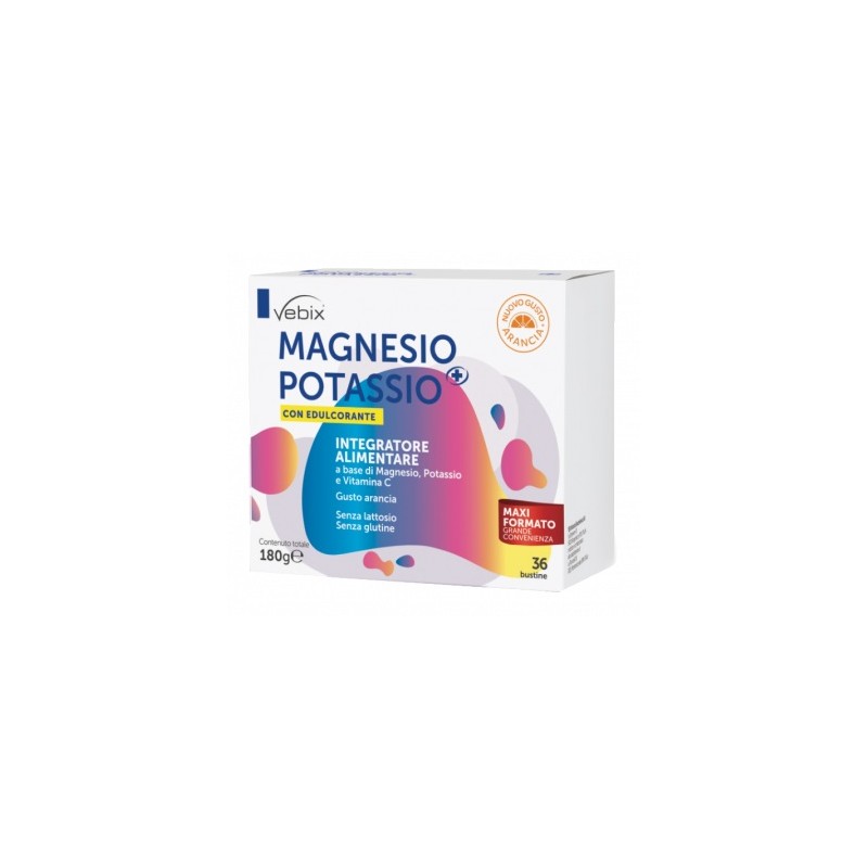 Vebi Istituto Biochimico - Vebi Istituto Biochimico Vebix Magnesio Potassio + Con Edulcorante 36 Buste 5 G