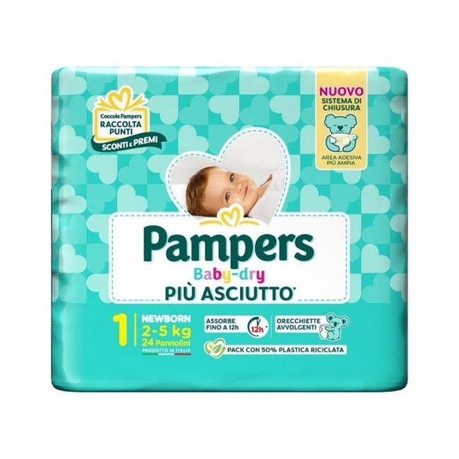 Fater - Pampers Baby Dry Pannolino Newborn 2-5kg - 24 Pannolini