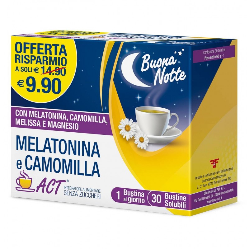 Felpharma Srl - F&f Melatonina E Camomilla Act 30 Bustine Solubili Senza Zuccheri