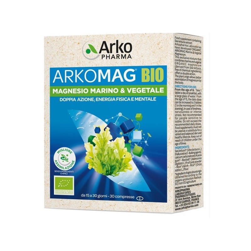 Arkopharma - Arkofarm Arkomag Bio Magnesio Marino & Vegetale 30 Compresse