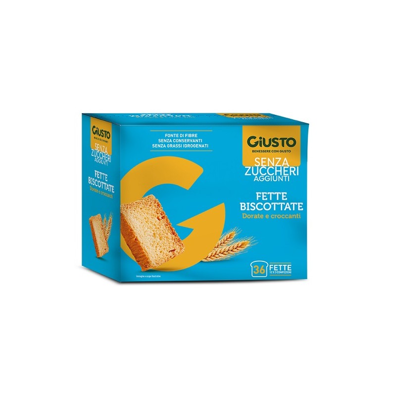 Giusto - Farmafood Giusto Senza Zucchero Fette Biscottate 300 G