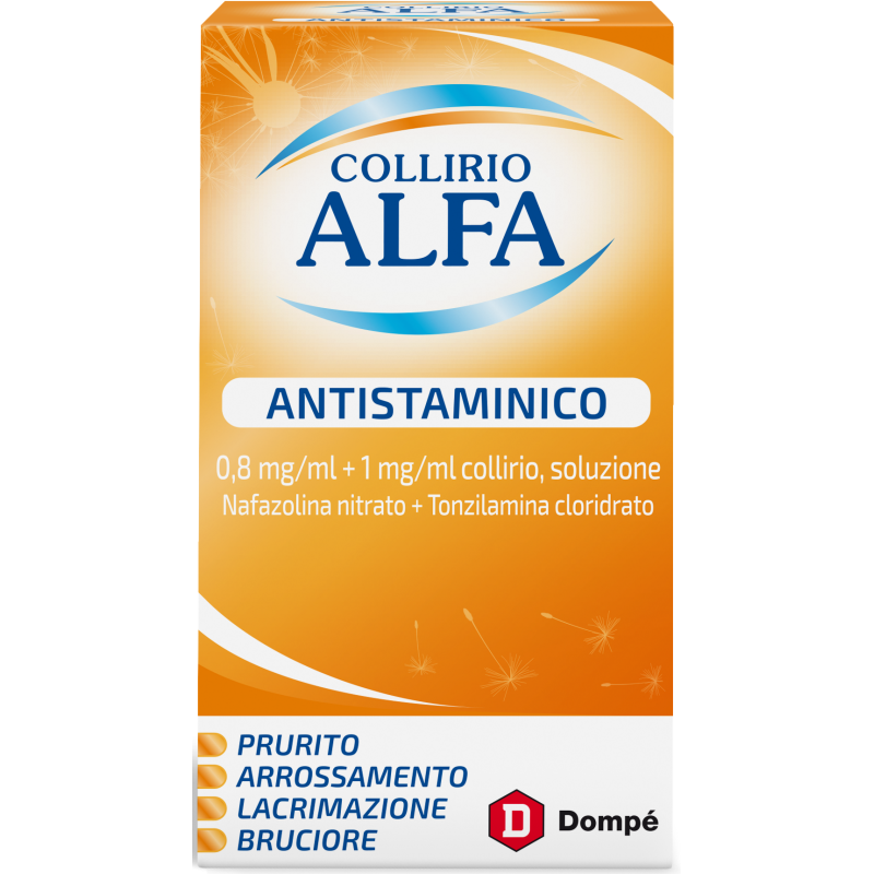Dompe' Farmaceutici - Alfa Antistaminico 0,8 Mg/ml + 1 Mg/ml Collirio Flacone Da 10 Ml