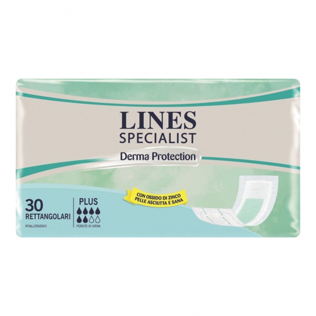 Lines - Lines Specialist Derma Protection Pannolone Rettangolare Con Barriera - 30 Pezzi