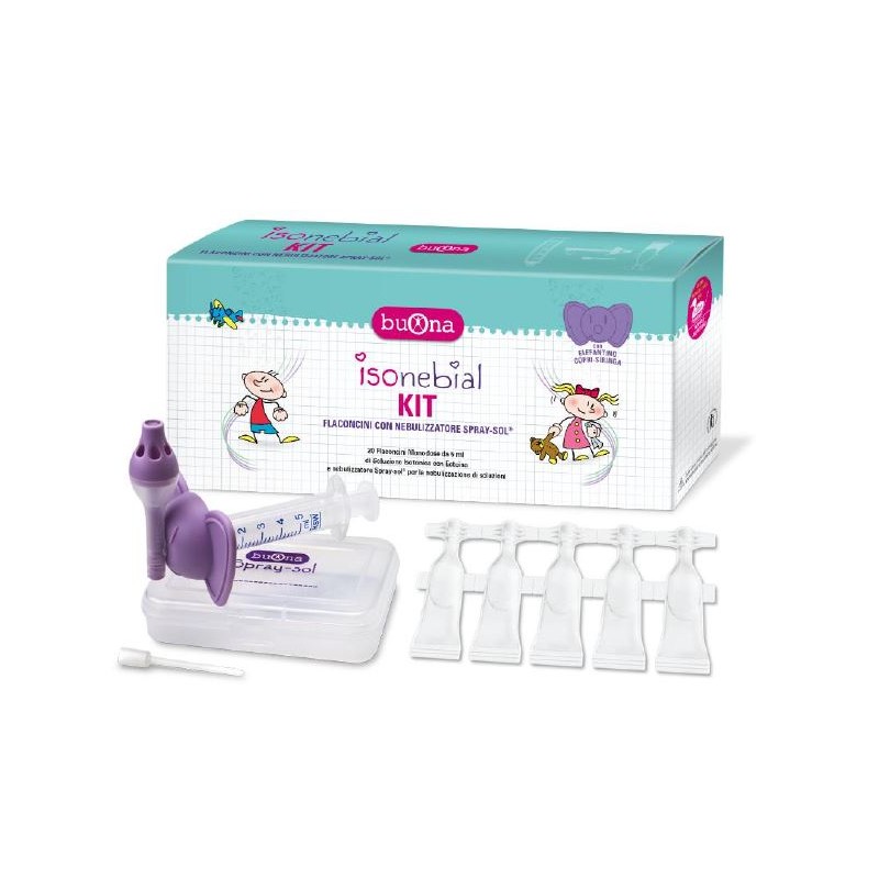 Buona - Buona Societa' Benefit Isonebial Kit Pulizia Cavita' Nasali 20 Flaconcini Monodose 5 Ml + Siringa Luer Lock Soft-jeck + Ago Cann