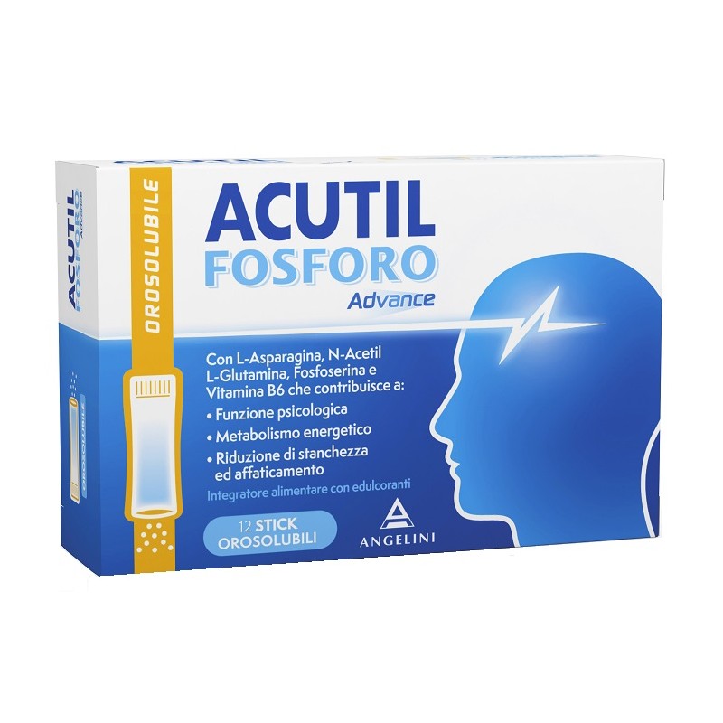Angelini Pharma - Angelini Pharma Acutil Fosforo Advance 12 Stick Orosolubili Prontezza Mentale