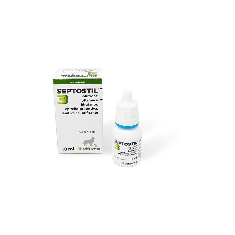 Trebifarma - Trebifarma Septostil Soluzione Oftalmica Idratante Epitelio Protettiva Lenitiva Lubrificante Per Cani E Gatti 10 Ml
