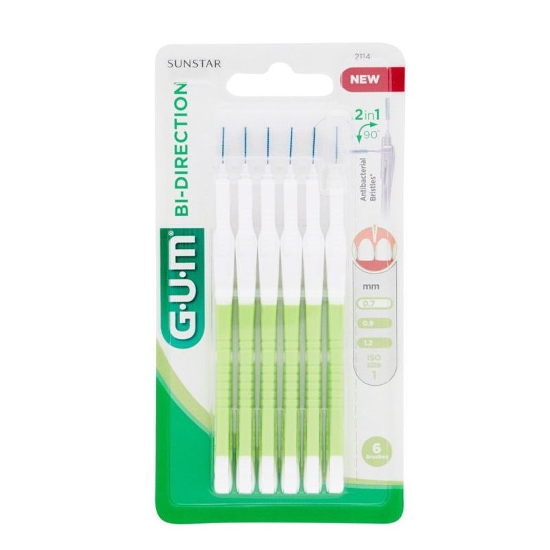 Gum - Sunstar Italiana Gum Bi-direction Scovolini Punta Ultrafine 2114 6 Pezzi