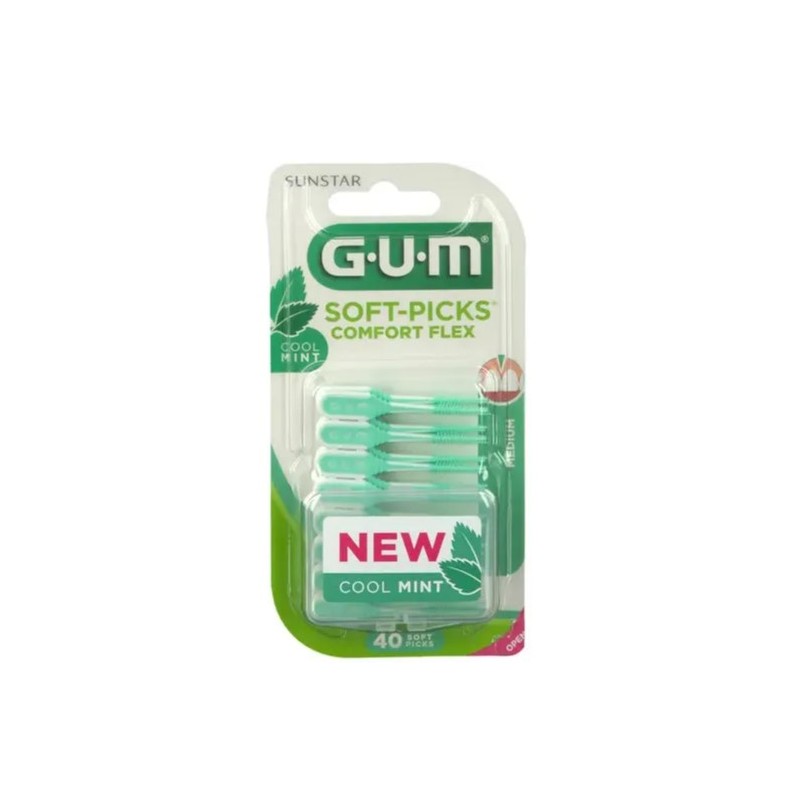 Gum - Sunstar Italiana Gum Soft Pick Comfort Flex Cool Mint Regular Scovolini 40 Pezzi