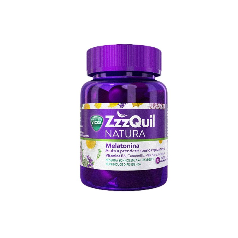 Procter & Gamble - Vicks Zzzquil Natura Melatonina Naturale - 30 Pastiglie Gommose