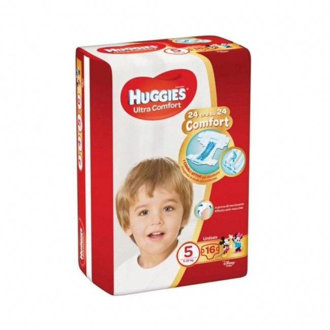 Kimberly Clark Italia - Huggies Pannolini Ultra Comfort Base 5 - 16 Pezzi