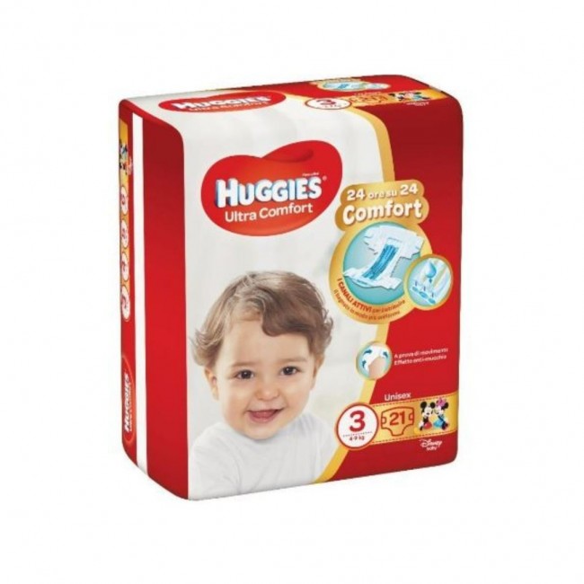 Kimberly Clark Italia - Huggies Pannolini Ultra Comfort Base 3 - 21 Pezzi